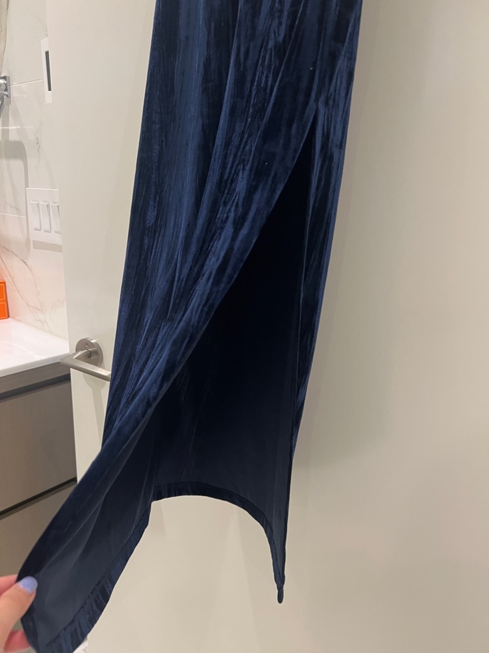 Monk & Lou Sleeveless Navy Velvet Midi Skirt Set - Picture 11 of 14